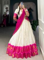 Poly Cotton Pink Traditional Wear Weaving  Readymade Lehenga Choli